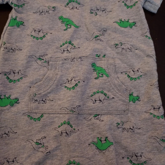 Carter's Baby Boy Dinosaur 3D Spikes Hooded Romper in Size 12 Months - Picture 4 of 8